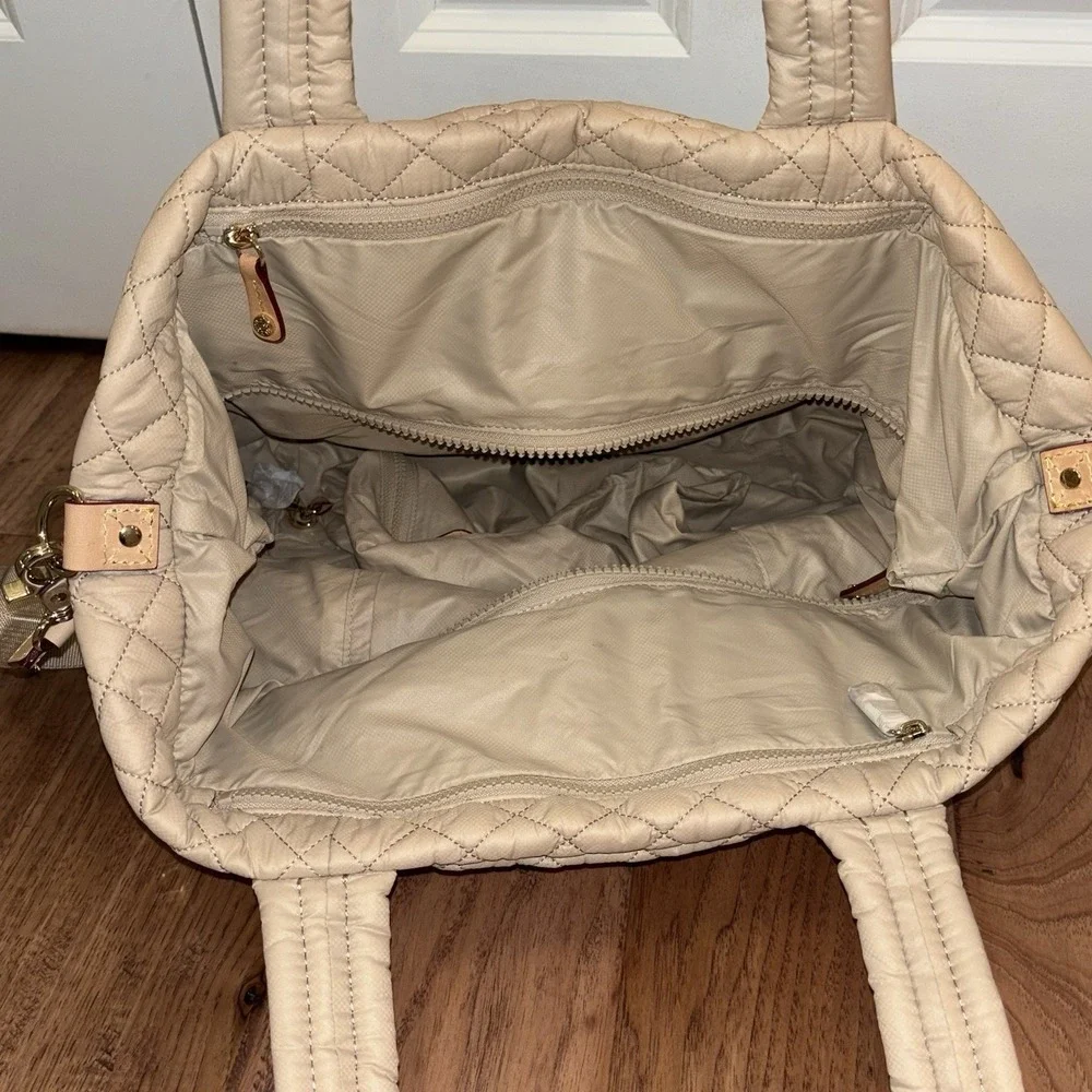 NEW MZ Wallace Buff/Caramel Medium Metro Tote Deluxe Quilted NWOT $275